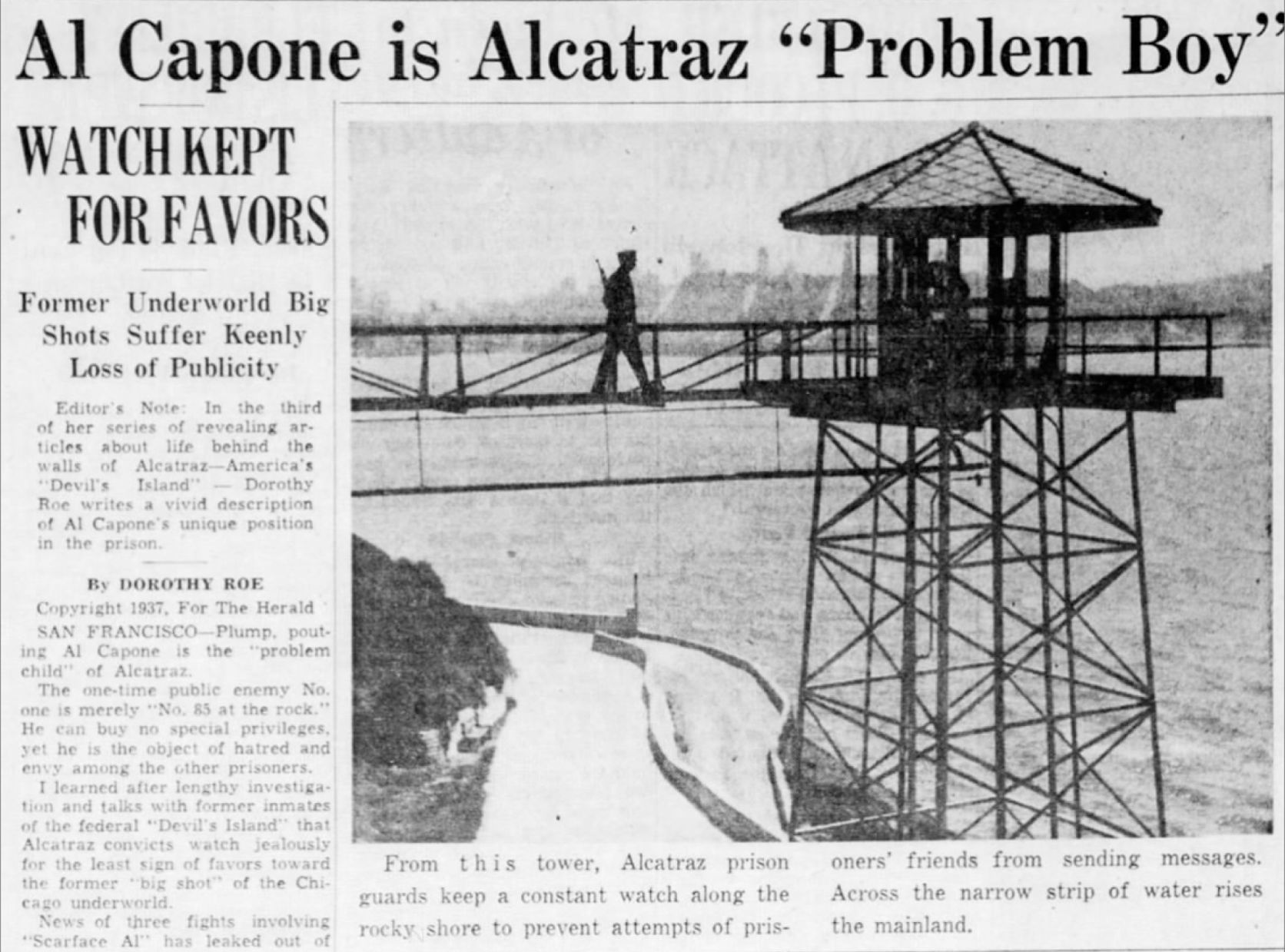 Al Capone is Alcatraz "Problem Boy"